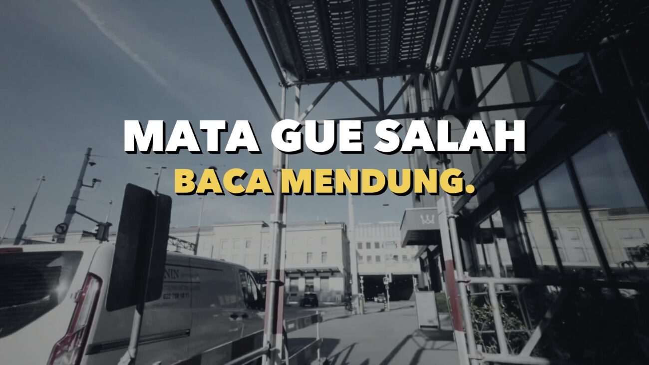 Langit mendung di atas jalanan Jenewa pada pagi hari