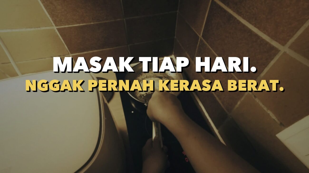 Memasak di dapur apartemen di Jenewa