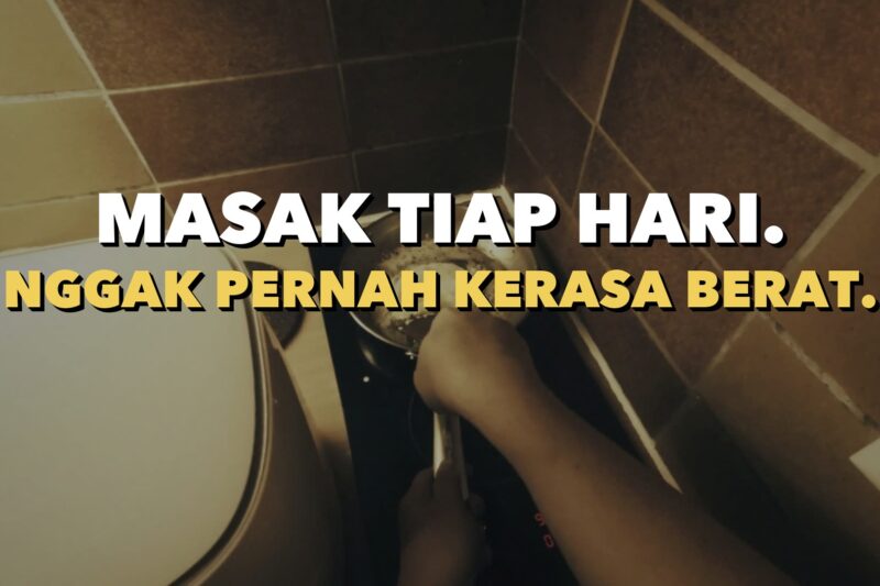 Memasak di dapur apartemen di Jenewa