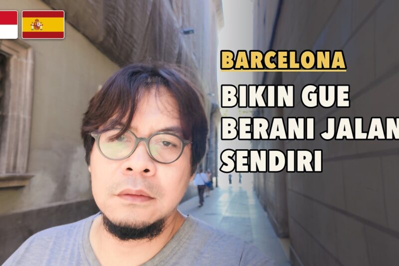 Selfie di gang sempit Barri Gòtic, Barcelona